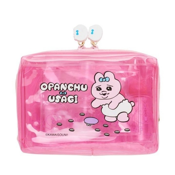 Tamagotchi Opanchu Usagi Pink Transparent Travel Bottle Set Bag - Picture 13 of 13